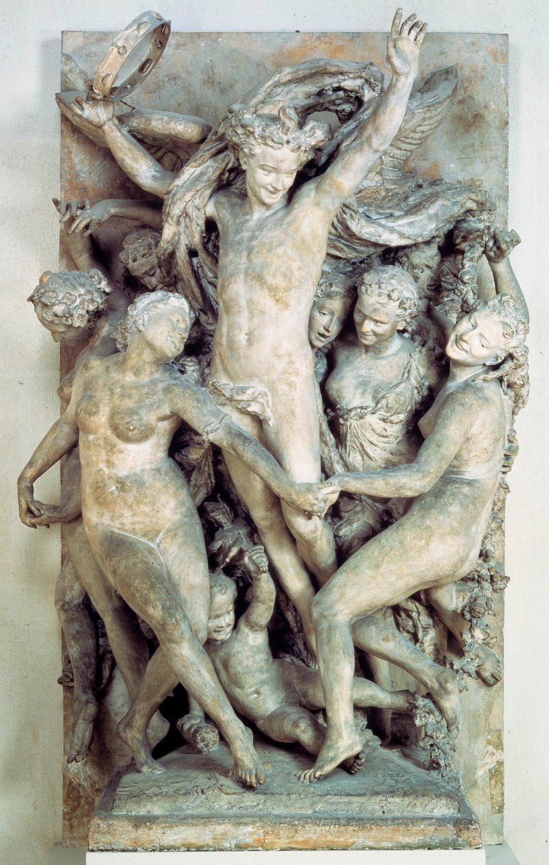 Les Bacchantes tanzen und spielen Musik. Relief von Jean-Baptiste Carpeaux (1827-1875) 1865-1869 von Jean Baptiste Carpeaux
