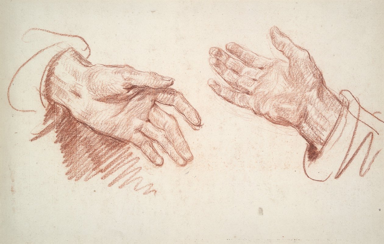 Studie von 2 Händen von Jean-Baptiste Greuze