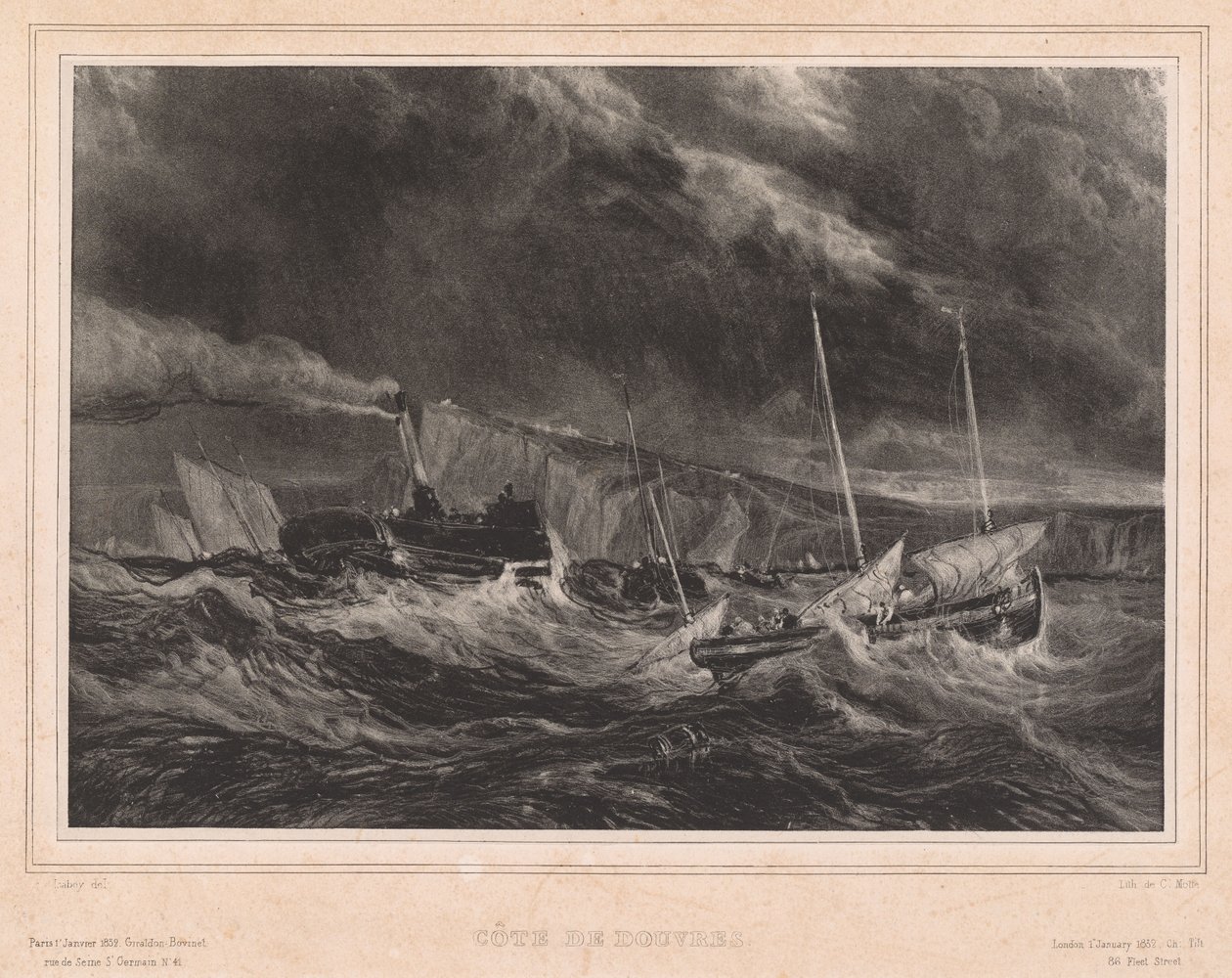 Küste von Dover von Jean-Baptiste Isabey