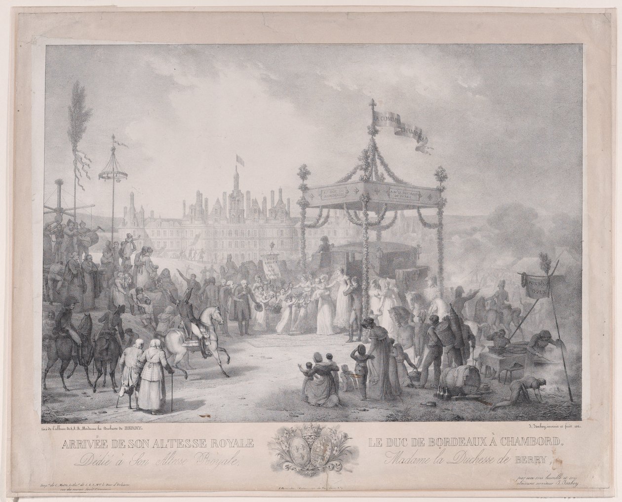 Die Ankunft Seiner Königlichen Hoheit des Herzogs von Bordeaux in Chambord von Jean-Baptiste Isabey