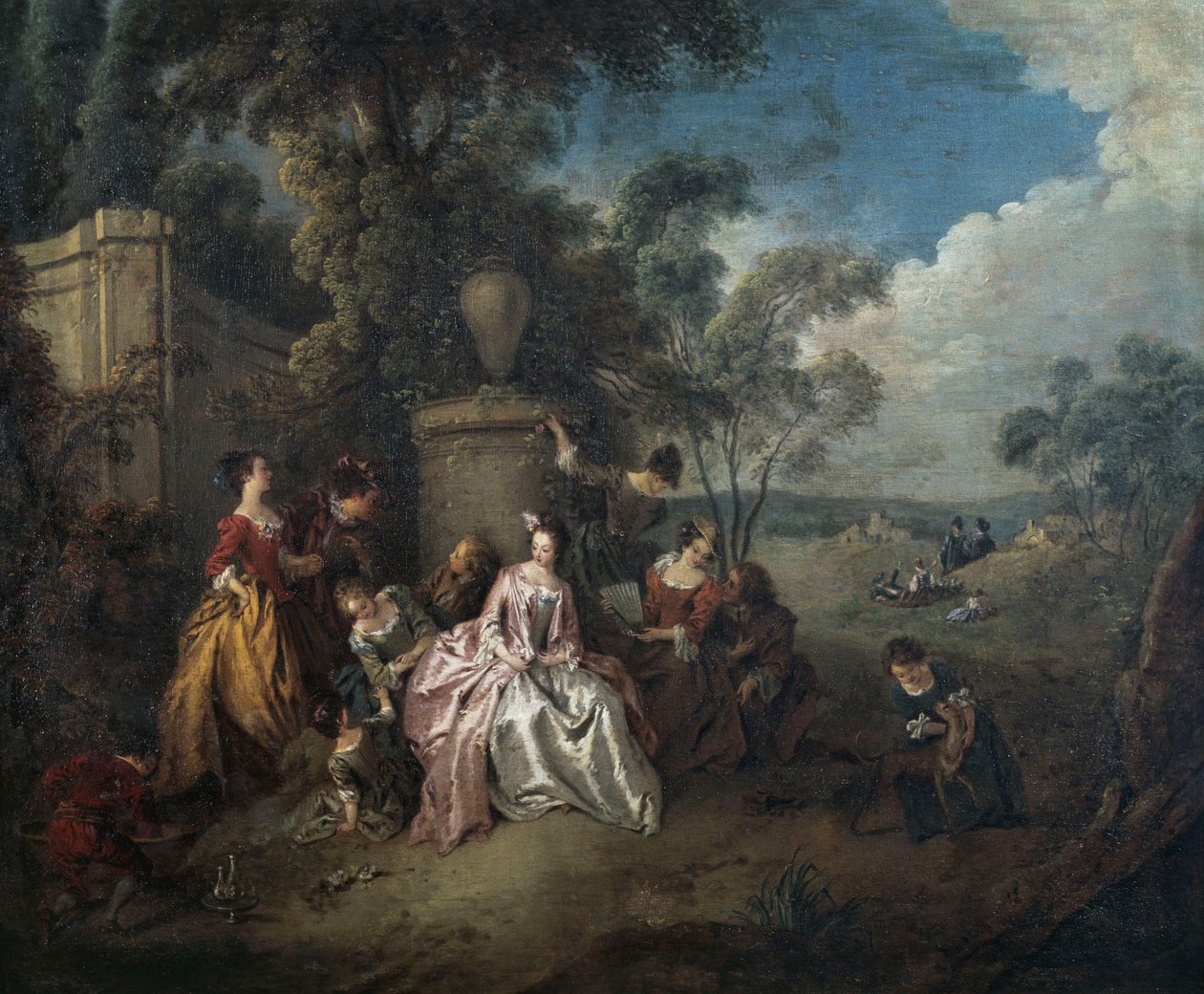 Treffen im Park von Jean Baptiste Joseph Pater