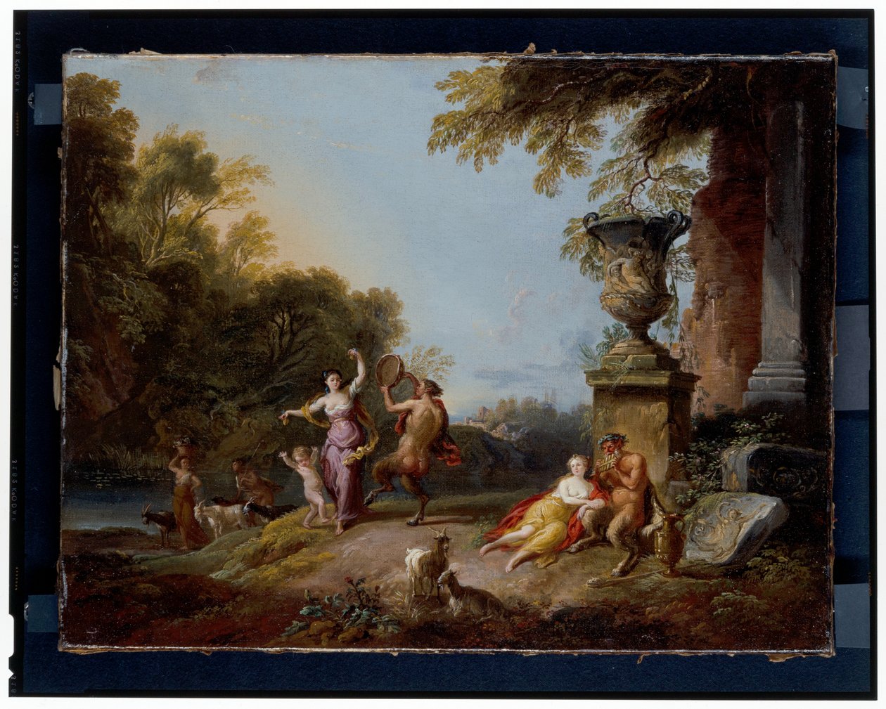 Nymphen und Satyrn in einer Flusslandschaft von Jean Baptiste Lallemand