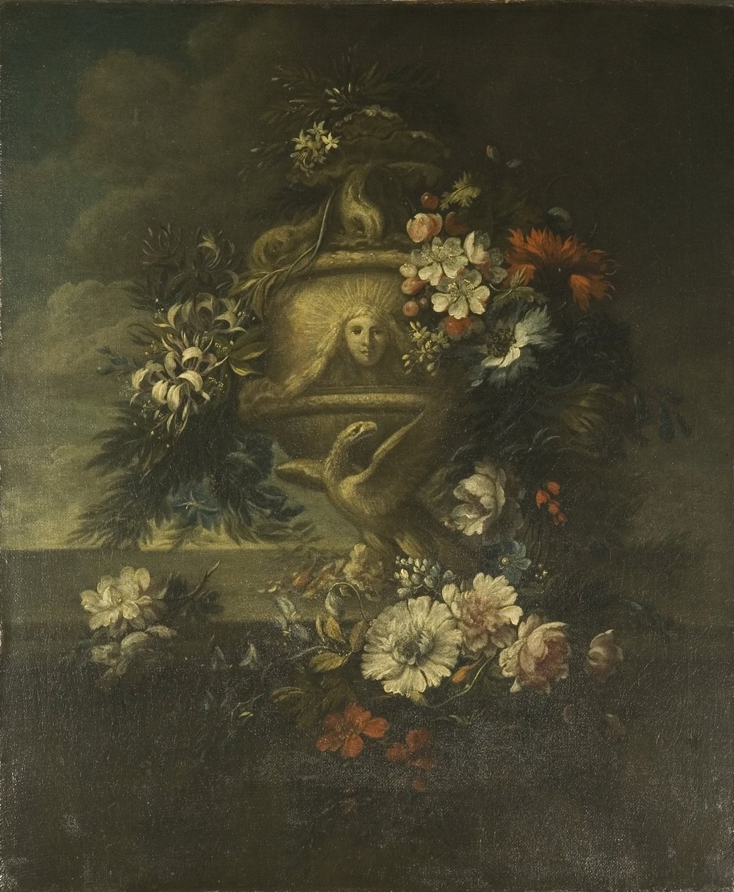 Blumen in einer skulptierten Vase von Jean Baptiste Monnoyer