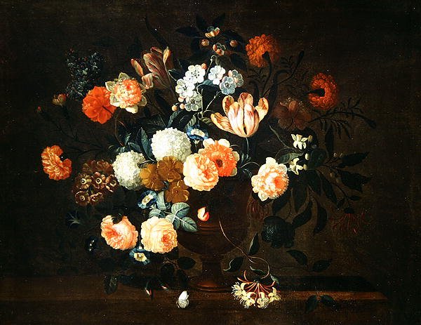 Vase mit Blumen und Insekten von Jean-Baptiste Monnoyer