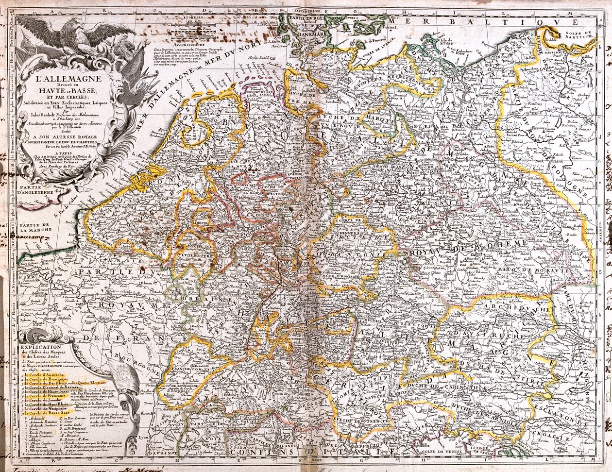 Belgien, Niederlande, Deutschland, Polen (Woiwodschaft: Pommern, Westpommern, Lebus, Niederschlesien, Oppeln, Schlesien), Tschechische Republik, Österreich, Slowenien, Italien (Region: Friaul-Julisch Venetien, Nordvenetien, Trentino-Südtirol, Nordlombardei von Jean-Baptiste Nolin