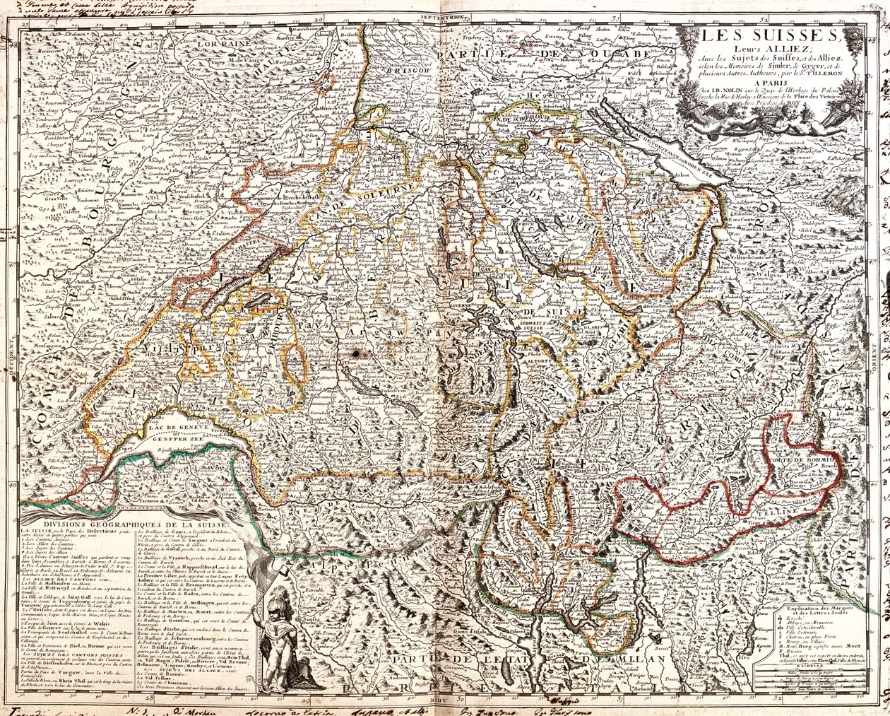 Frankreich (Region: Lothringen, Elsass, Franche-Comté, Rhône-Alpes), Schweiz, Deutschland (Bundesland: Baden-Württemberg, Bayern), Liechtenstein, Österreich (Bundesland: Vorarlberg), Italien (Region: Lombardei, Piemont, Aostatal) von Jean-Baptiste Nolin