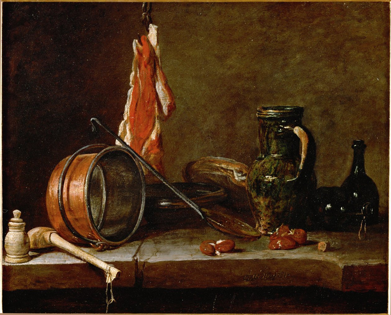 Menü des Fettes und Küchenutensilien von Jean Baptiste Simeon Chardin
