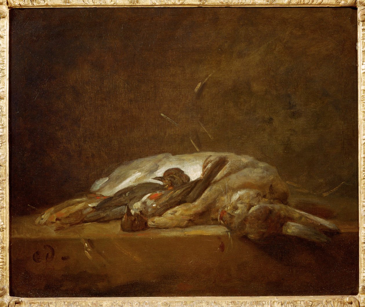 Ein Hase, zwei tote Drosseln von Jean-Baptiste Simeon Chardin