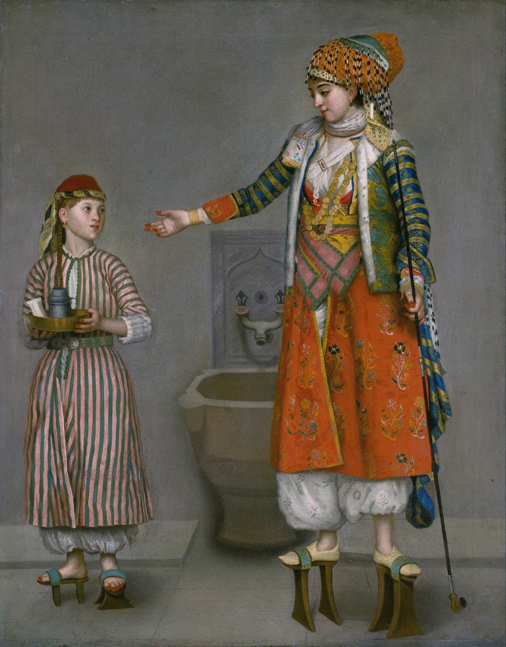 Eine Dame in türkischer Kleidung und ihr Diener von Jean-Étienne Liotard