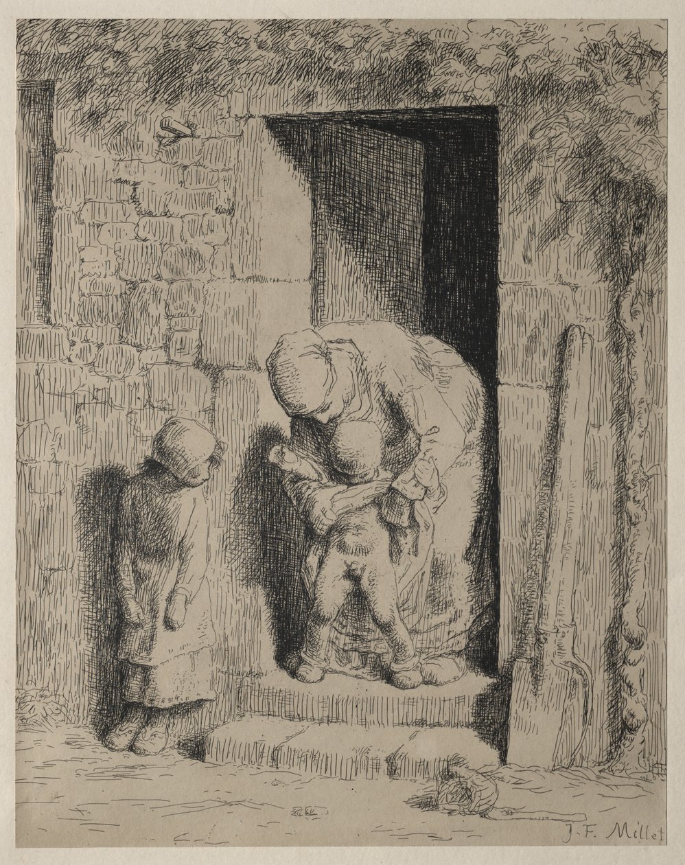 Die mütterliche Vorsicht von Jean-Francois Millet