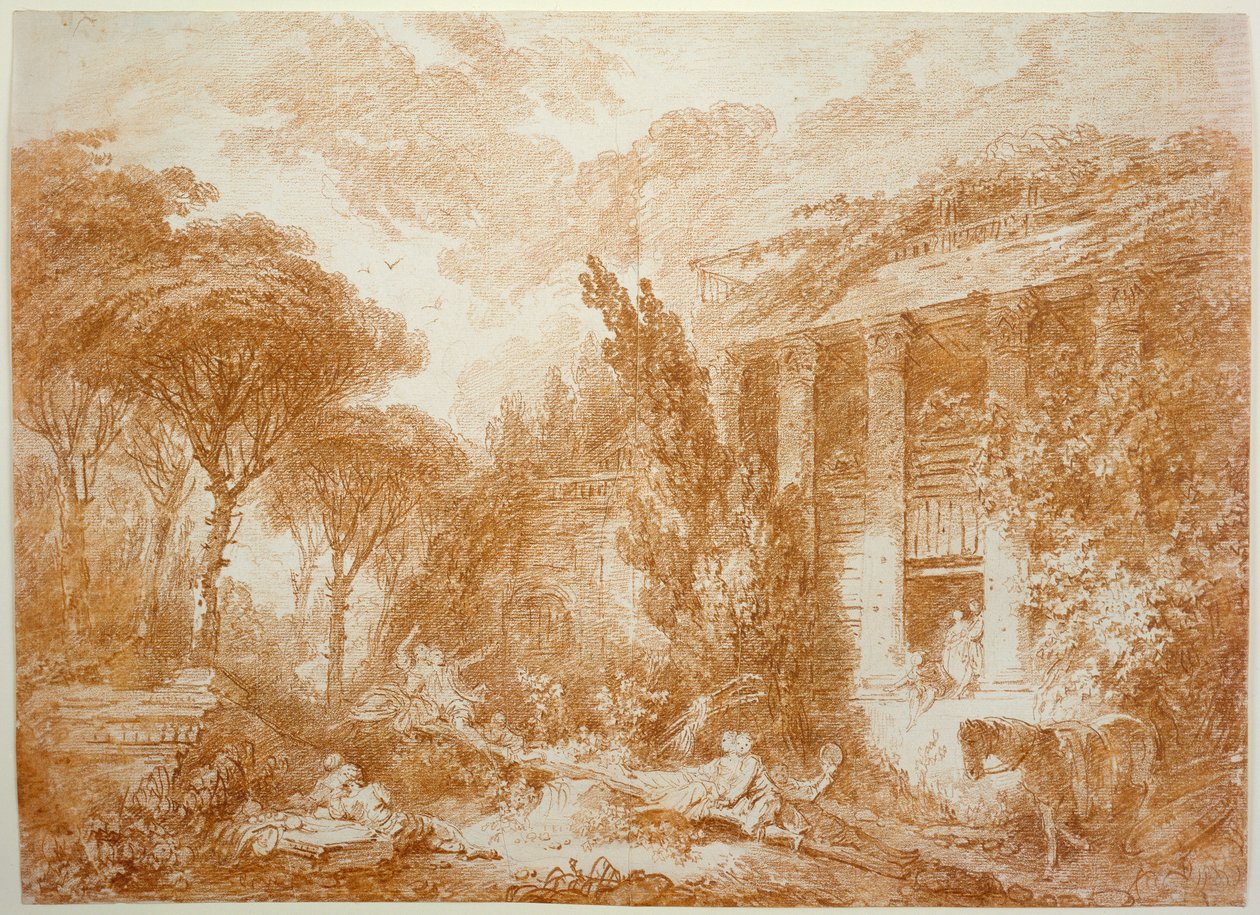 Parklandschaft des Schlosses Marburg von Jean-Honore Fragonard