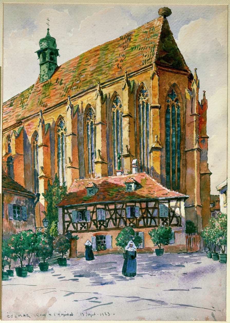 Hof des Krankenhauses in Colmar von Jean-Jacques (1873-1951) Waltz