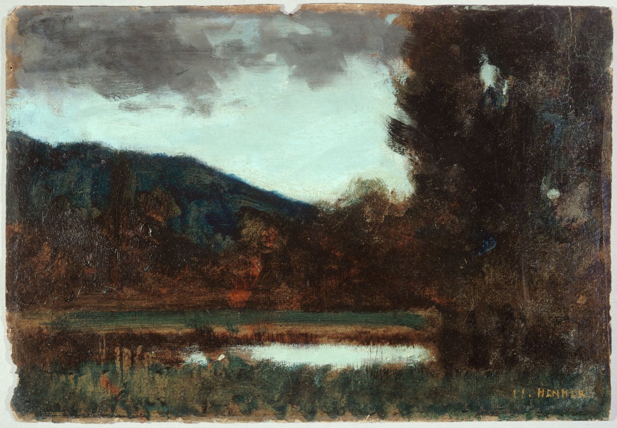 Landschaft des Elsass, Dämmerung von Jean Jacques Henner