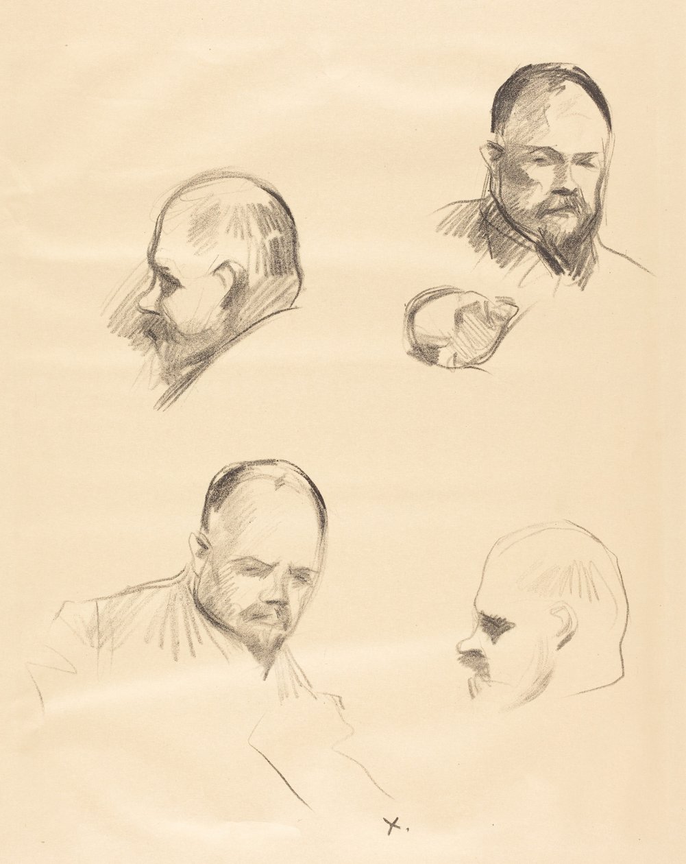 Ambroise Vollard, vier Skizzen von Jean-Louis Forain