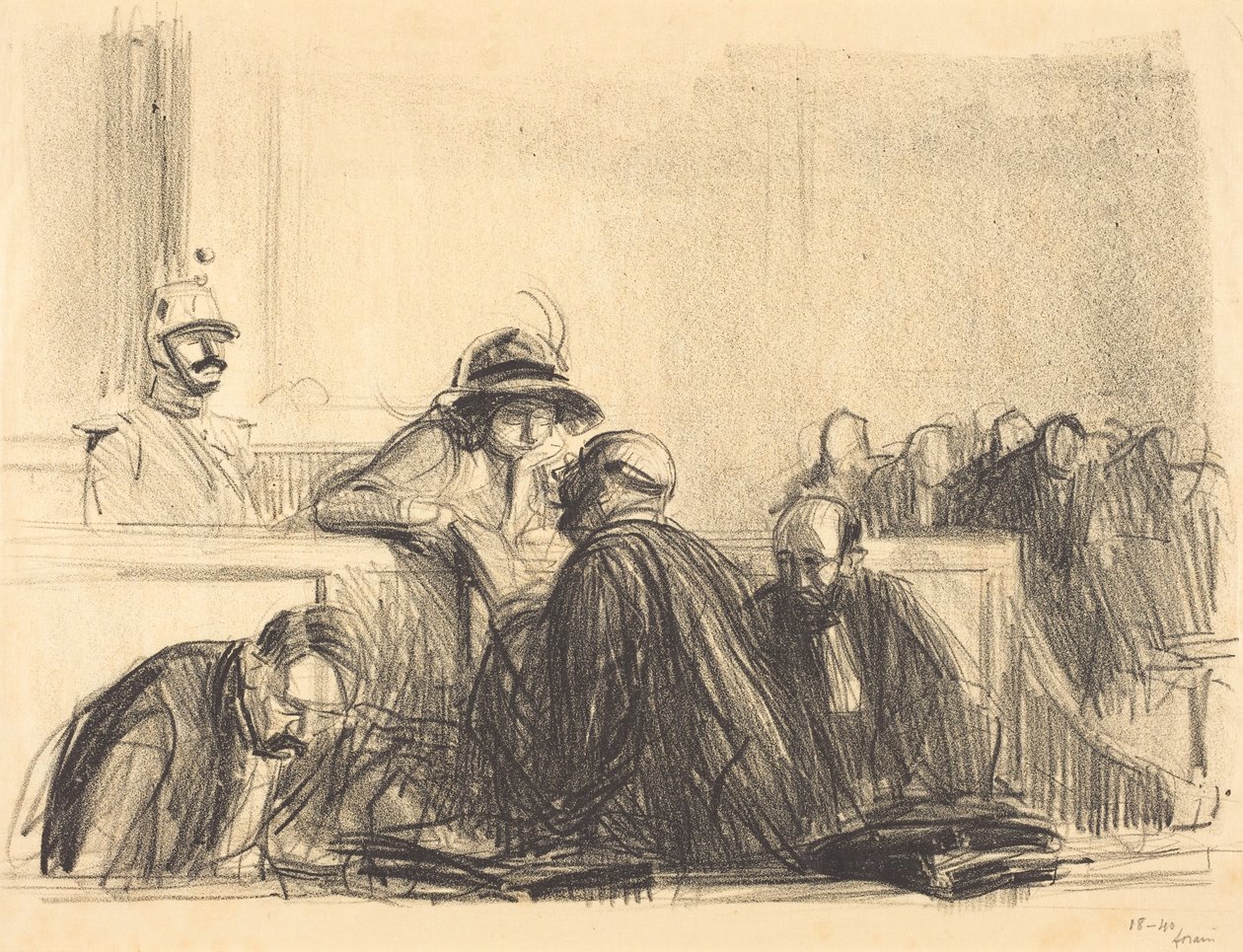 Anwalt im Gespräch mit seiner Klientin von Jean-Louis Forain
