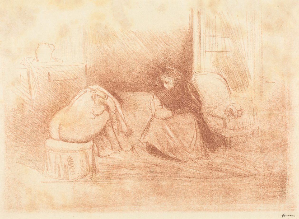 Frau bei ihrer Toilette mit ihrer Zofe (zweite horizontale Platte) von Jean-Louis Forain