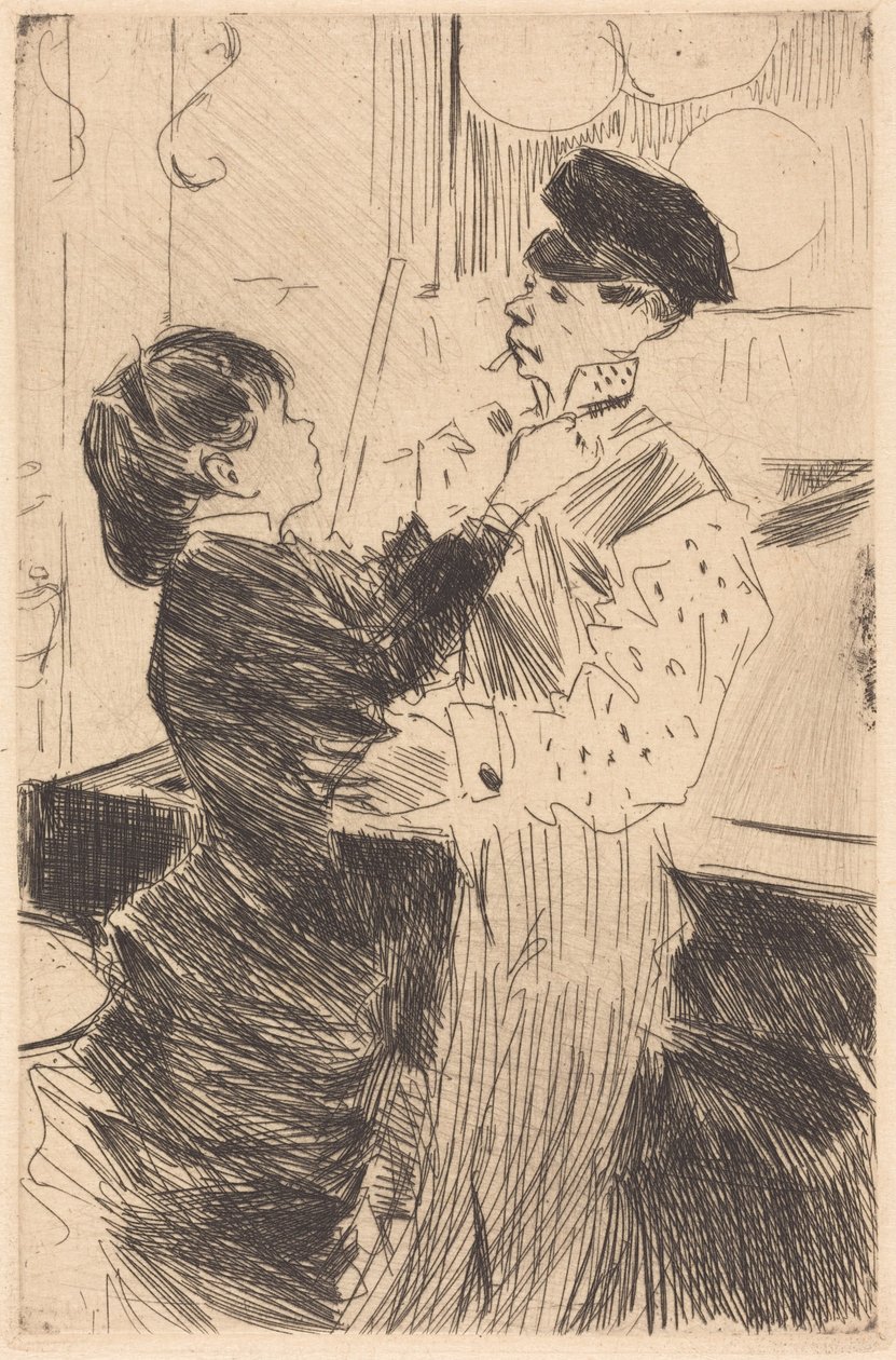 Das Binden der Krawatte von Jean-Louis Forain