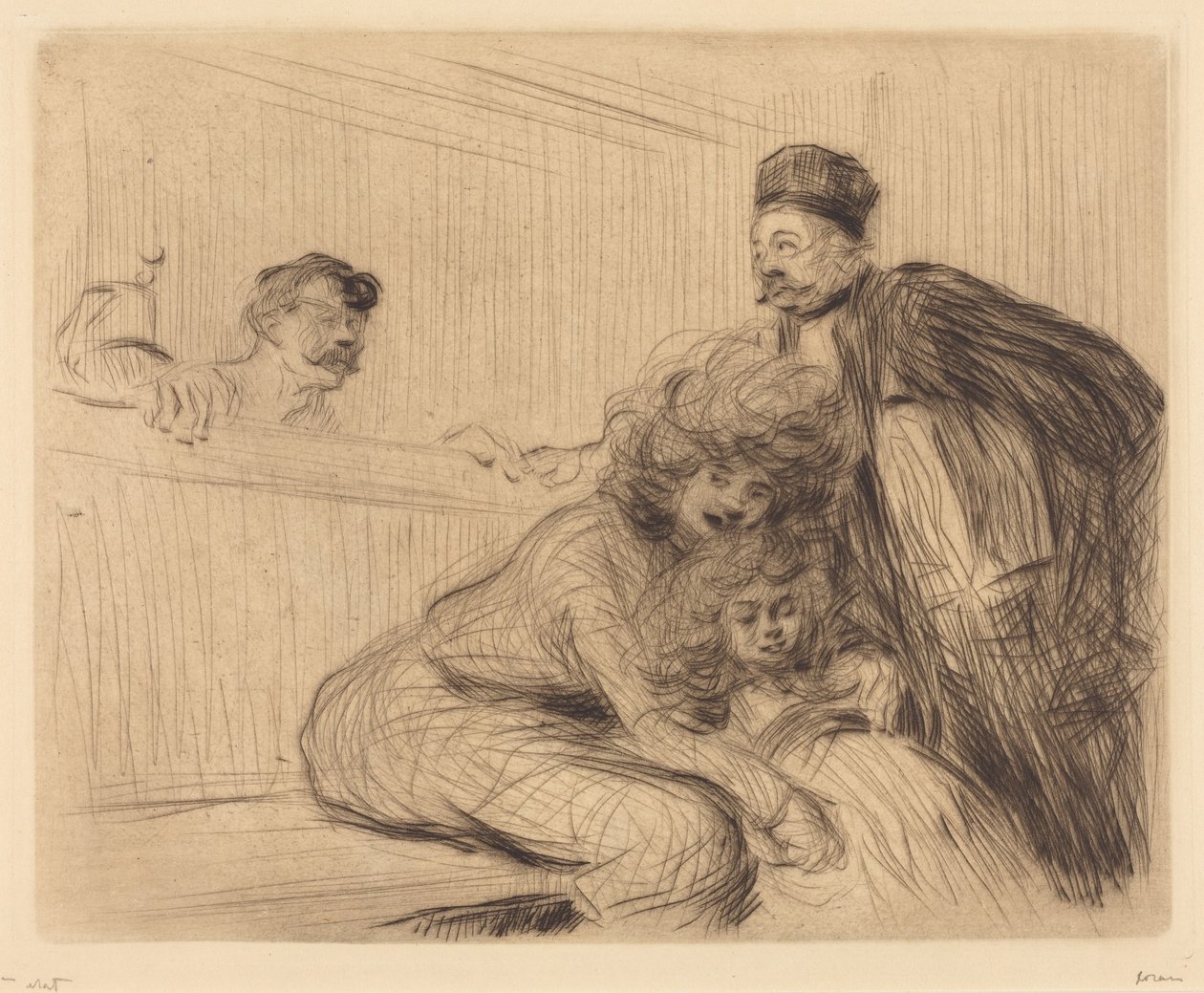 Der Anwalt spricht mit dem Angeklagten (1. Tafel) von Jean-Louis Forain