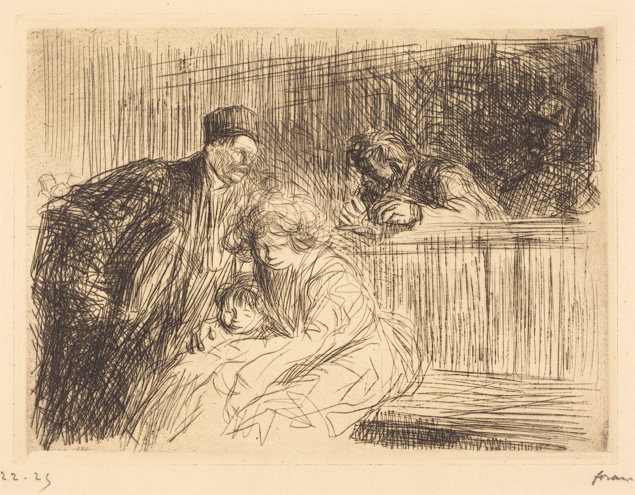 Der Anwalt spricht mit dem Angeklagten (zweite Platte) von Jean-Louis Forain