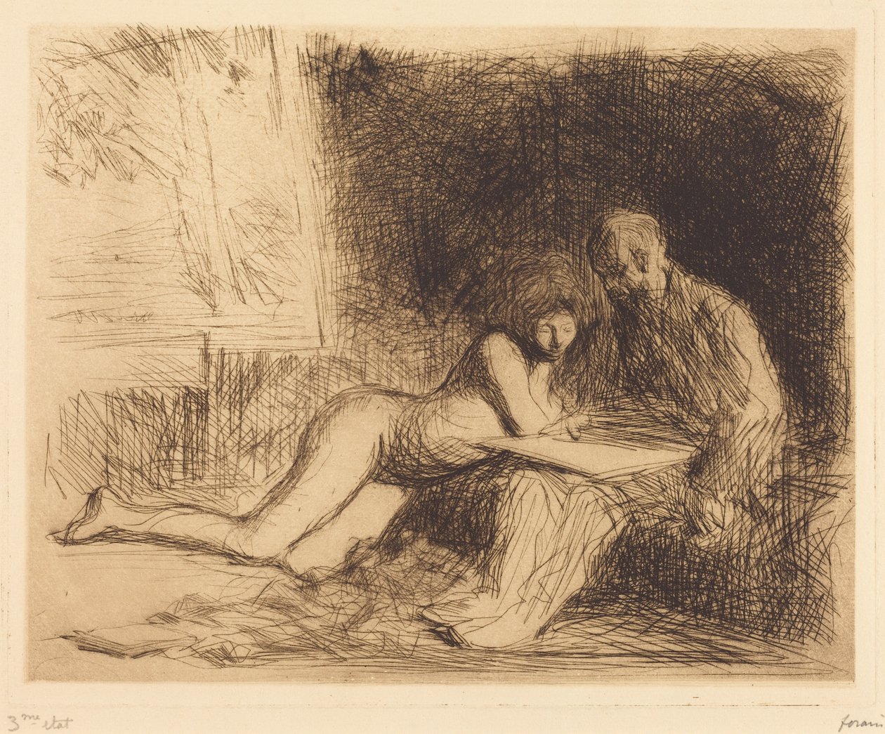 Die Ruhe des Modells (4. Platte) von Jean-Louis Forain