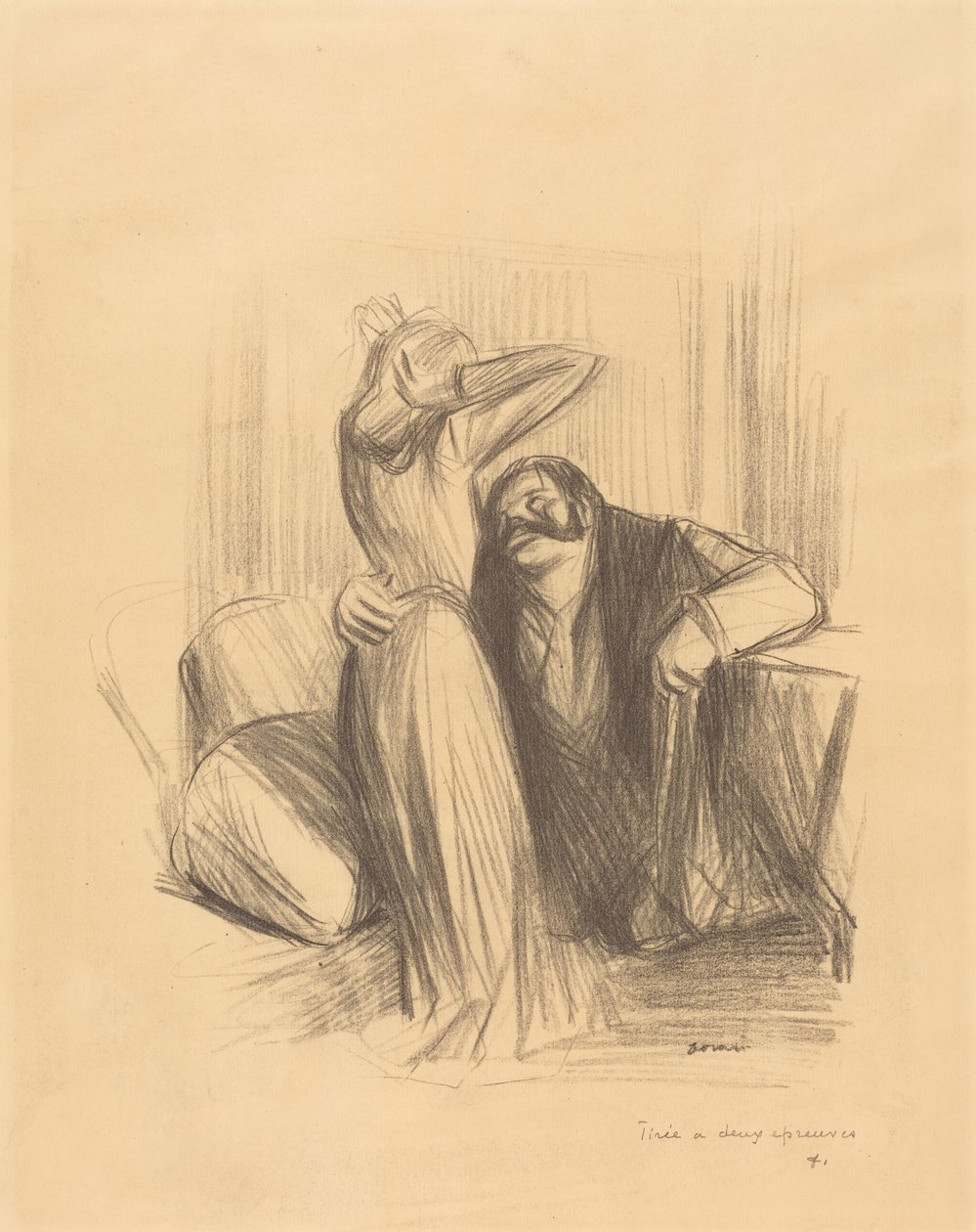 Szene in einem Privatzimmer (vertikale Tafel) von Jean-Louis Forain