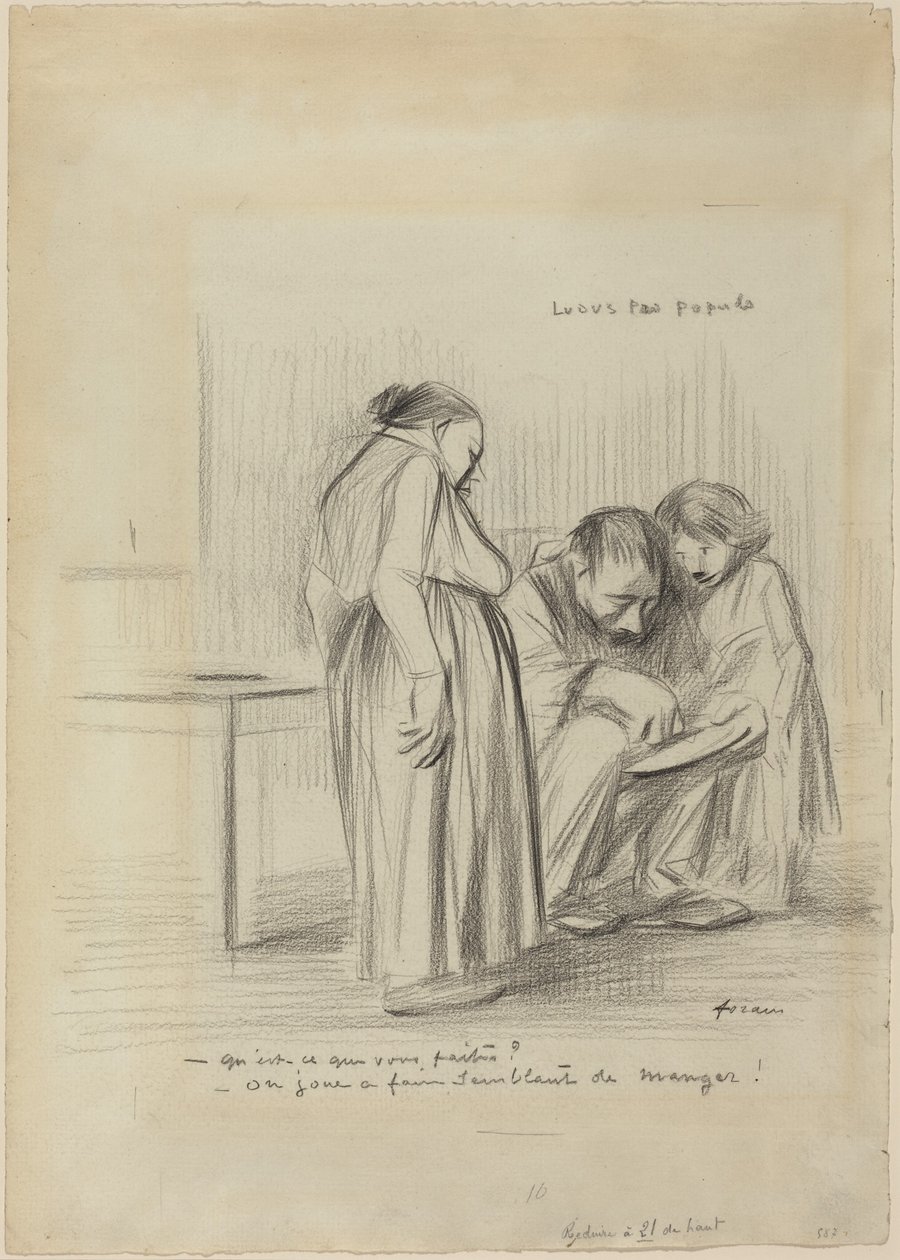 a) Ludus pro Populo (recto); b) Kopf eines Mannes (verso) von Jean-Louis Forain