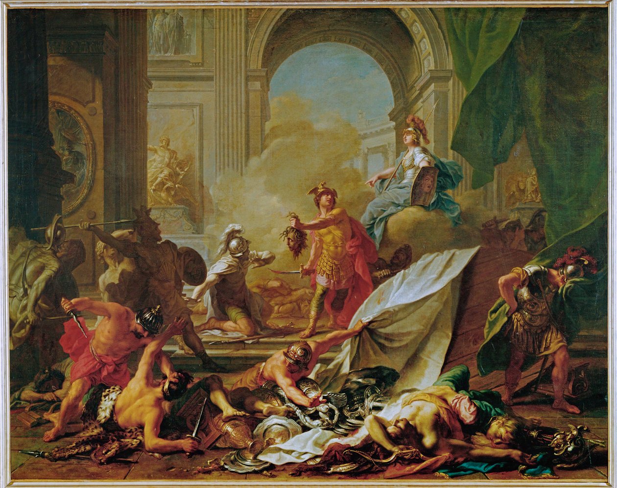Perseus versteinert Phineus und seine Gefährten mit dem Haupt der Medusa von Jean-Marc Nattier