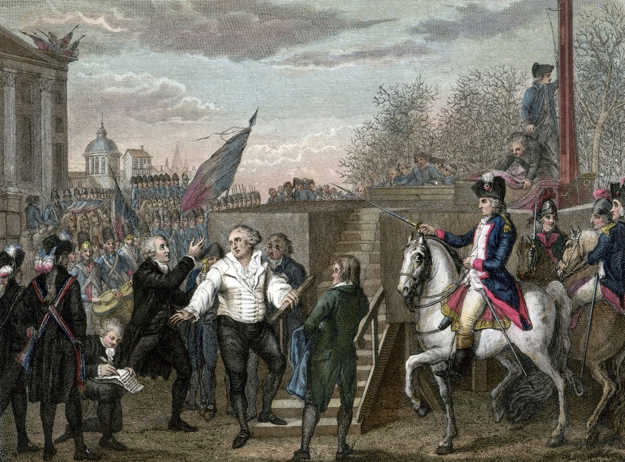 Französische Revolution: Tod von Ludwig XVI., guillotiniert in Paris von Jean (after) Duplessis-Bertaux