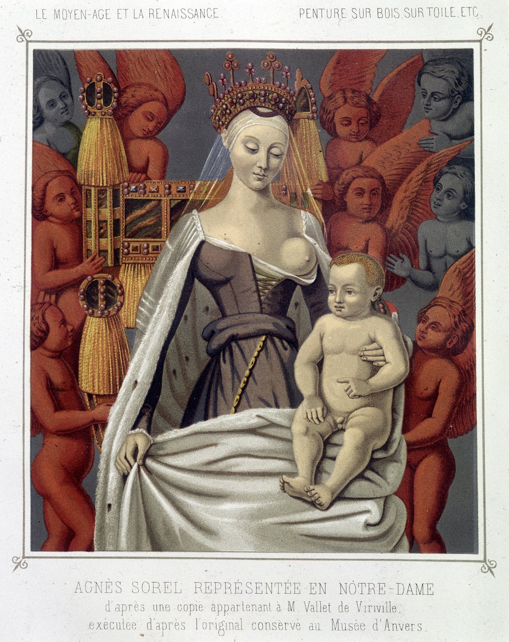 Agnes Sorel (1422-1450) (Dame von Beaute sur Marne) (Beaute-sur-Marne) dargestellt in Notre Dame von Jean (after) Fouquet