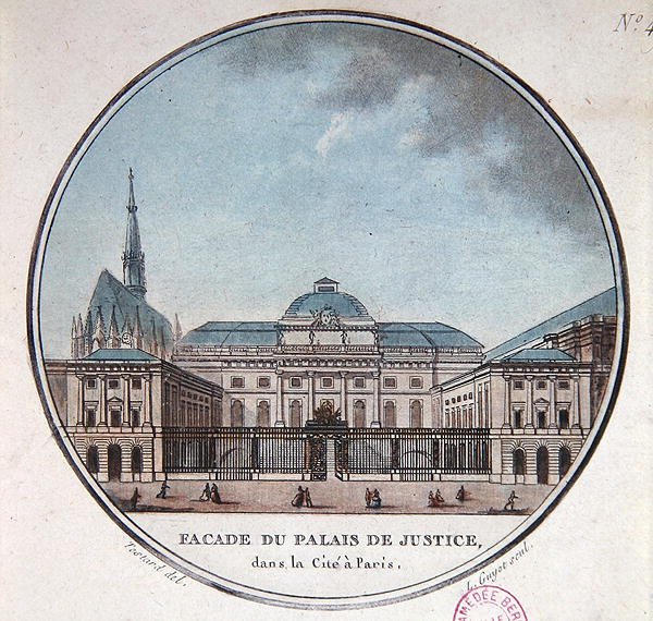 Fassade des Palais de Justice, um 1785 von Jean (after) Testard