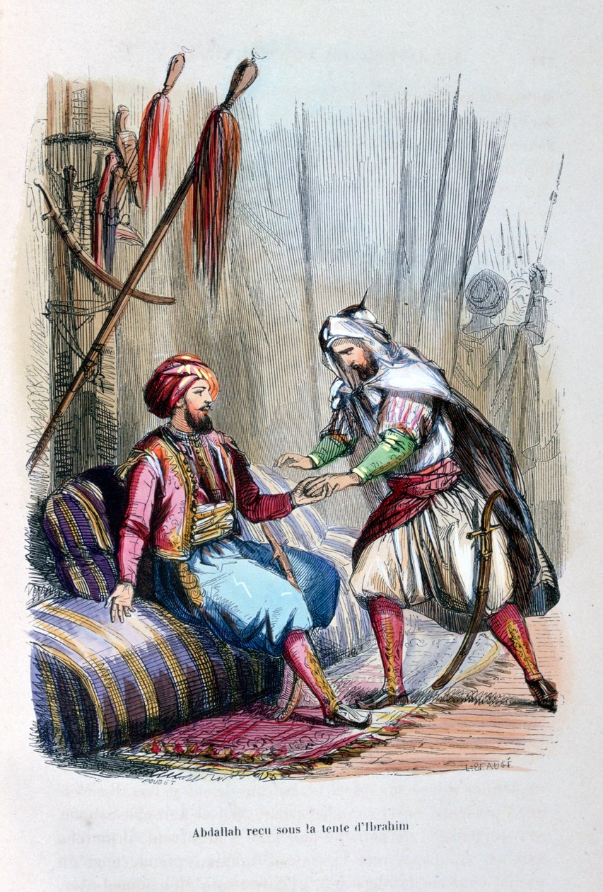 Abdullah im Zelt von Ibrahim Pascha empfangen, 1818, um 1847 von Jean Adolphe Beauce