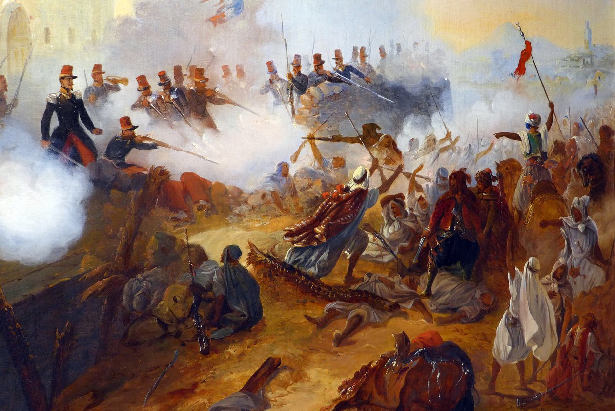 Kapitän Lelièvres heldenhafte Verteidigung in Mazagran (Februar 1840) (Detail) von Jean Adolphe Beauce
