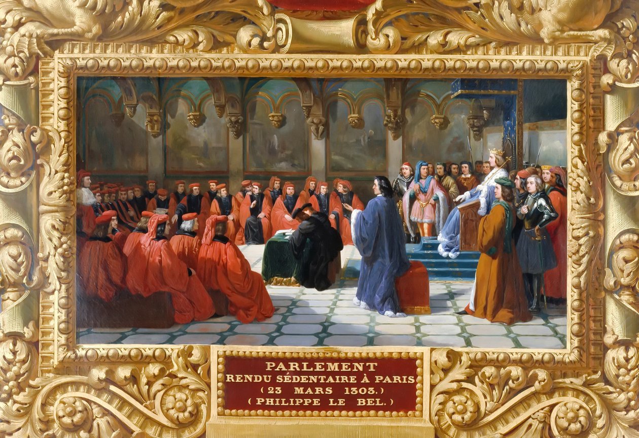 Philipp IV. der Schöne gründet das Parlament in Paris im Jahr 1303 von Jean Alaux