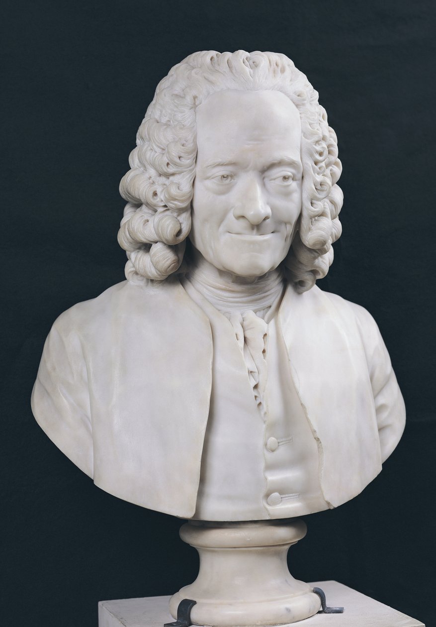 Büste von Francois Marie Arouet de Voltaire (1694-1778) von Jean Antoine Houdon