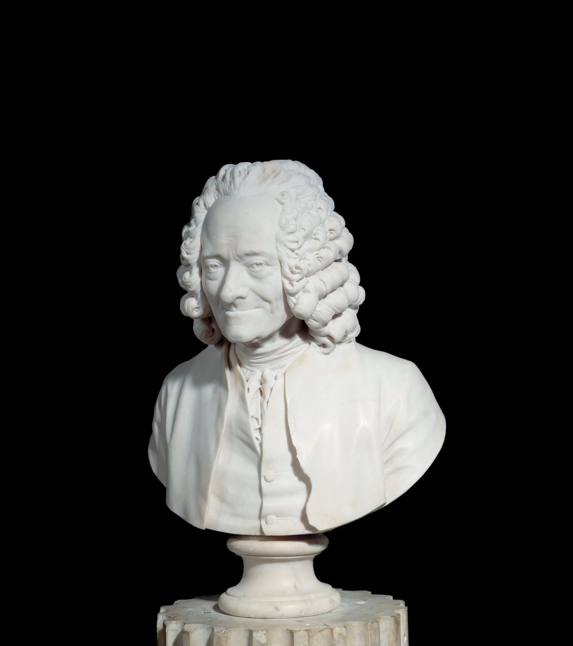 Büste von François Marie Arouet de Voltaire, genannt Voltaire (1694-1778) Marmorskulptur von Jean Antoine Houdon (1741-1828) 1778 Paris, Musée du Louvre von Jean Antoine Houdon