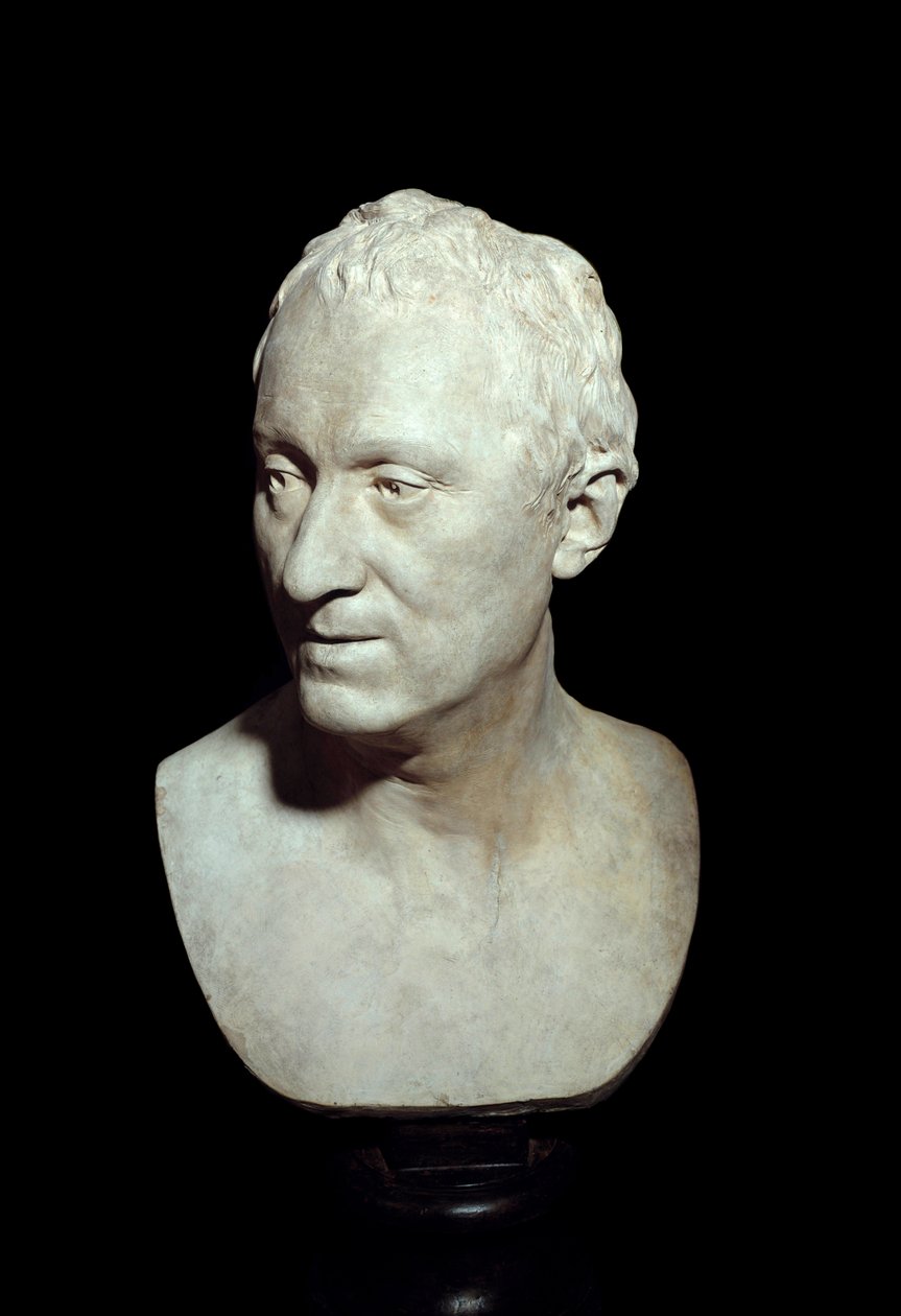 Terrakotta-Büste des Philosophen Denis Diderot (1713-1784) (Skulptur von Jean Antoine Houdon, 1771) Paris, Louvre von Jean Antoine Houdon