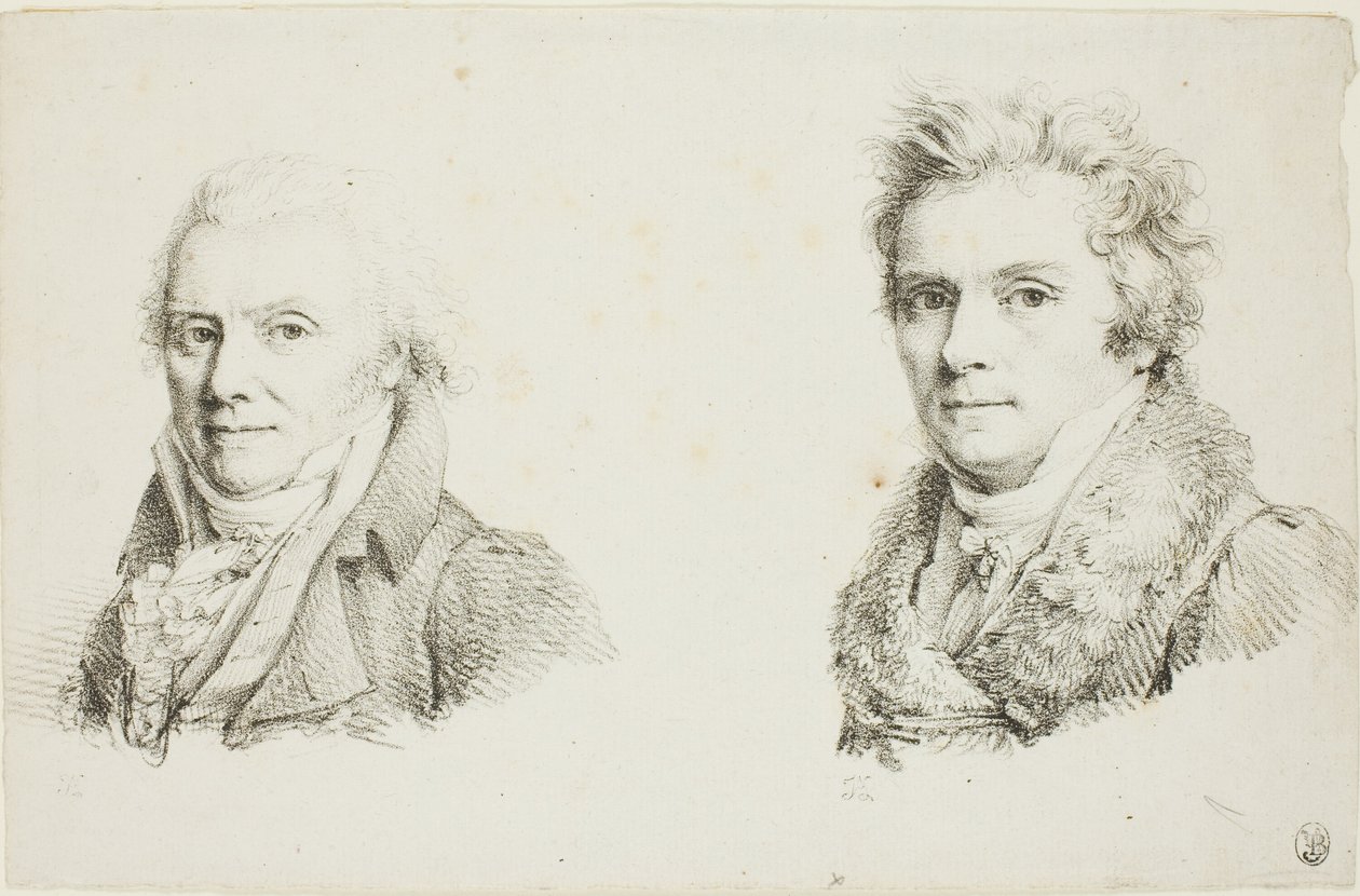 Selbstporträt in einem dunklen Stoffmantel und Selbstporträt in einem Pelzkragenmantel von Jean Antoine Laurent