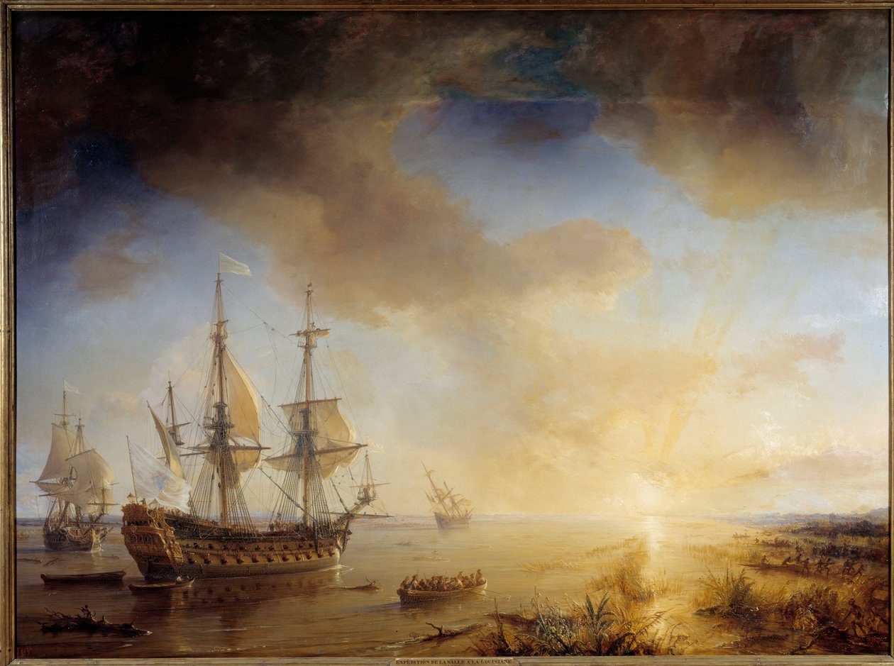 Expedition von Robert Cavelier de La Salle nach Louisiana (1684) von Jean Antoine Theodore Gudin
