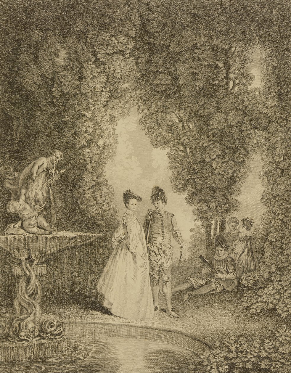 Der Wasserfall von Jean-Antoine Watteau
