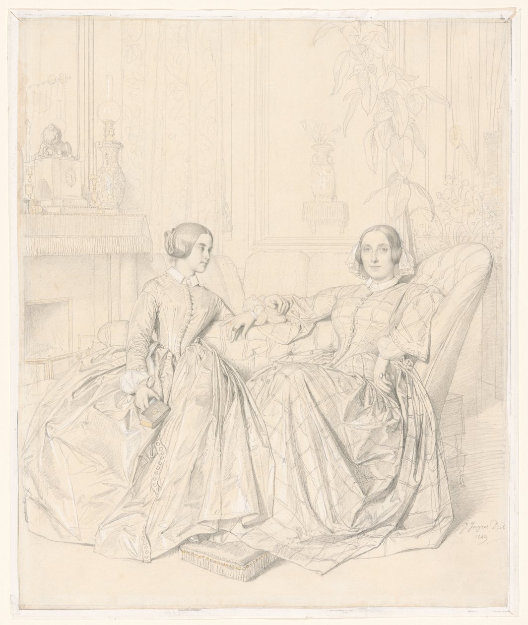 Gräfin Charles d’Agoult (geborene Marie de Flavigny) und ihre Tochter Claire d’Agoult von Jean Auguste Dominique Ingres