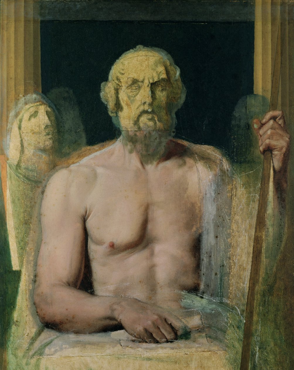 Homer, Studie für Die Apotheose des Homer, 1826-27 von Jean Auguste Dominique Ingres