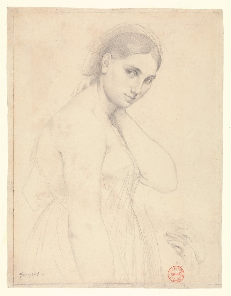 Studie zu „Raffael und die Fornarina“ (?) von Jean Auguste Dominique Ingres