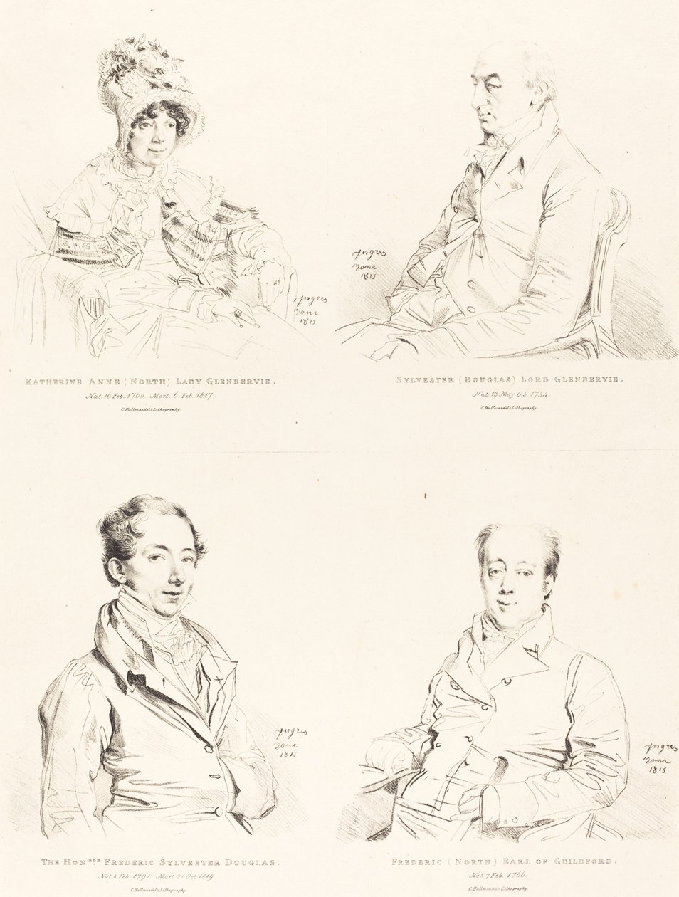 Sylvester (Douglas) Lord Glenbervie; Katherine Anne (North) Glenbervie; Frederic (North) Earl of Guilford; Frederic Sylvester Douglas von Jean Auguste Dominique Ingres