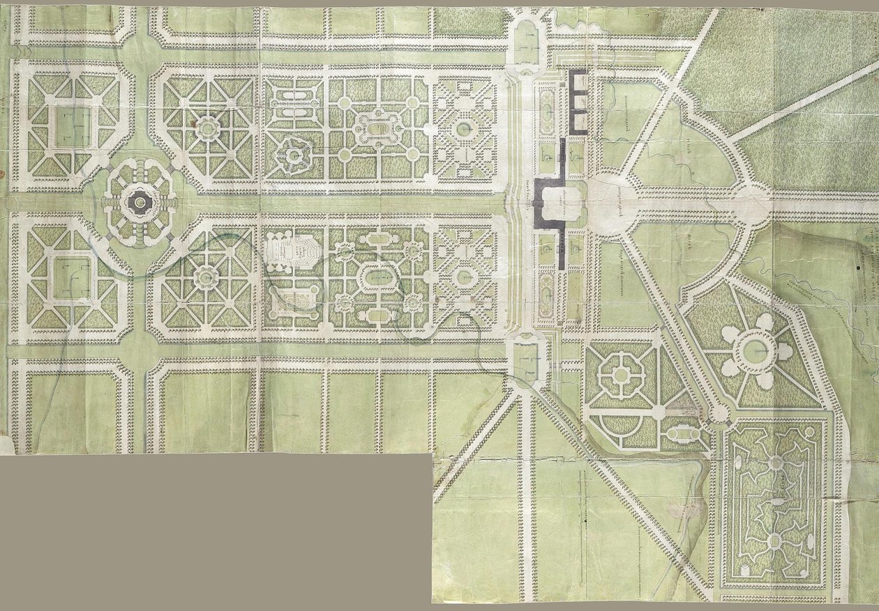 Entwurf für den Strelna-Palast und -Park von Jean Baptiste Alexandre Le Blond