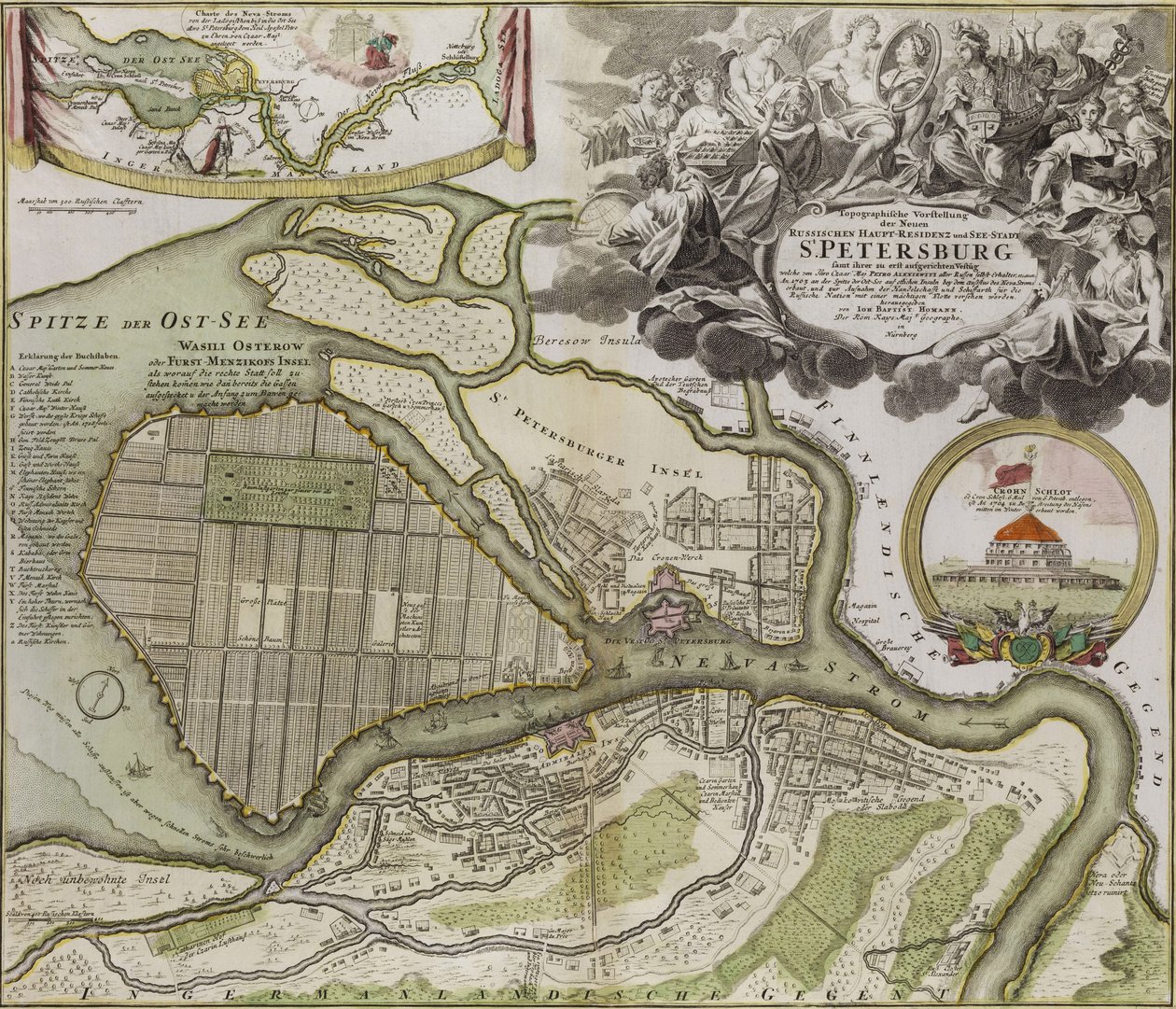 Karte von Petersburg, Sankt Petersburg Masterplan von Jean Baptiste Alexandre Le Blond