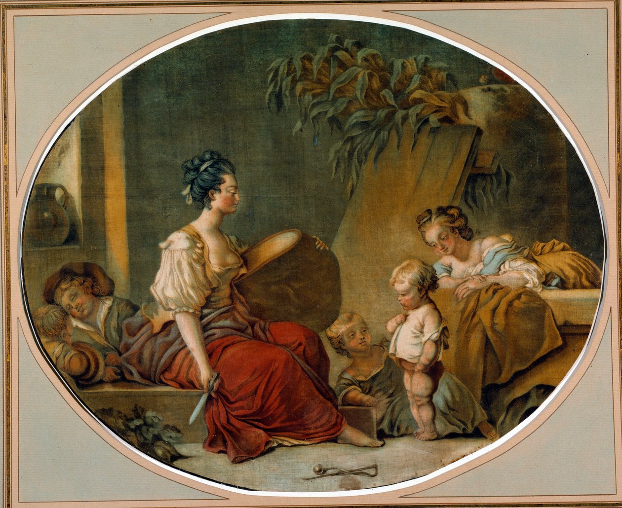 Erziehung: „Bitte fragen“ Eine Mutter lehrt ihrem Kind die richtigen Wege (Druck von Gautier Dagoty) von Jean Baptiste André Gautier Dagoty
