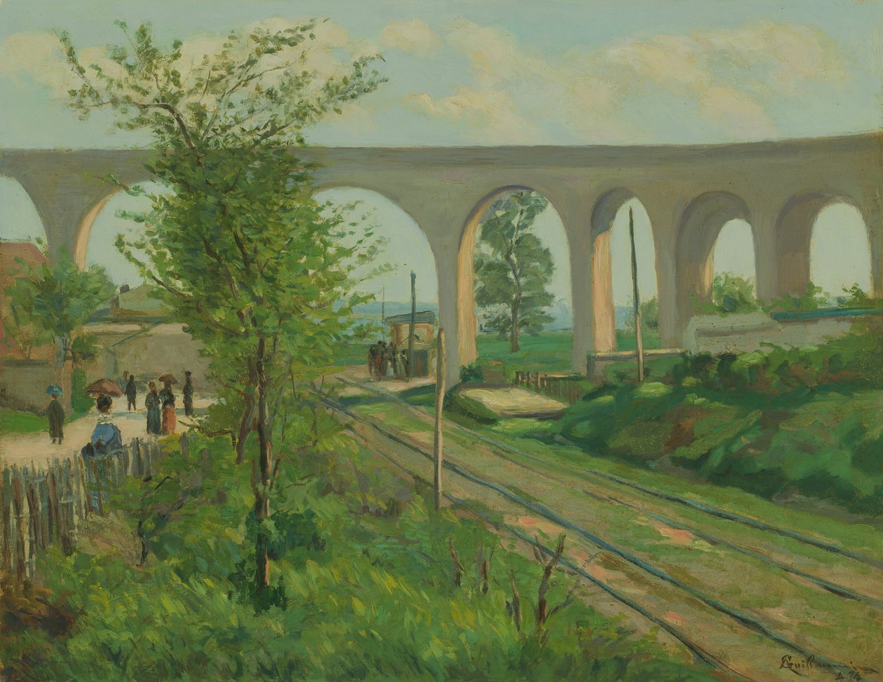 Das Aquädukt von Arcueil am Bahnübergang von Sceaux von Jean Baptiste Armand Guillaumin