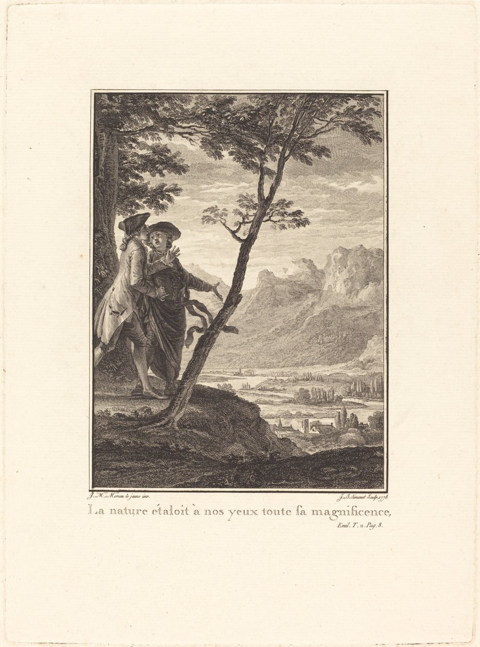 La nature étaloit à nos yeux toute sa magnificence von Jean Baptiste Blaise Simonet after Jean Michel Moreau