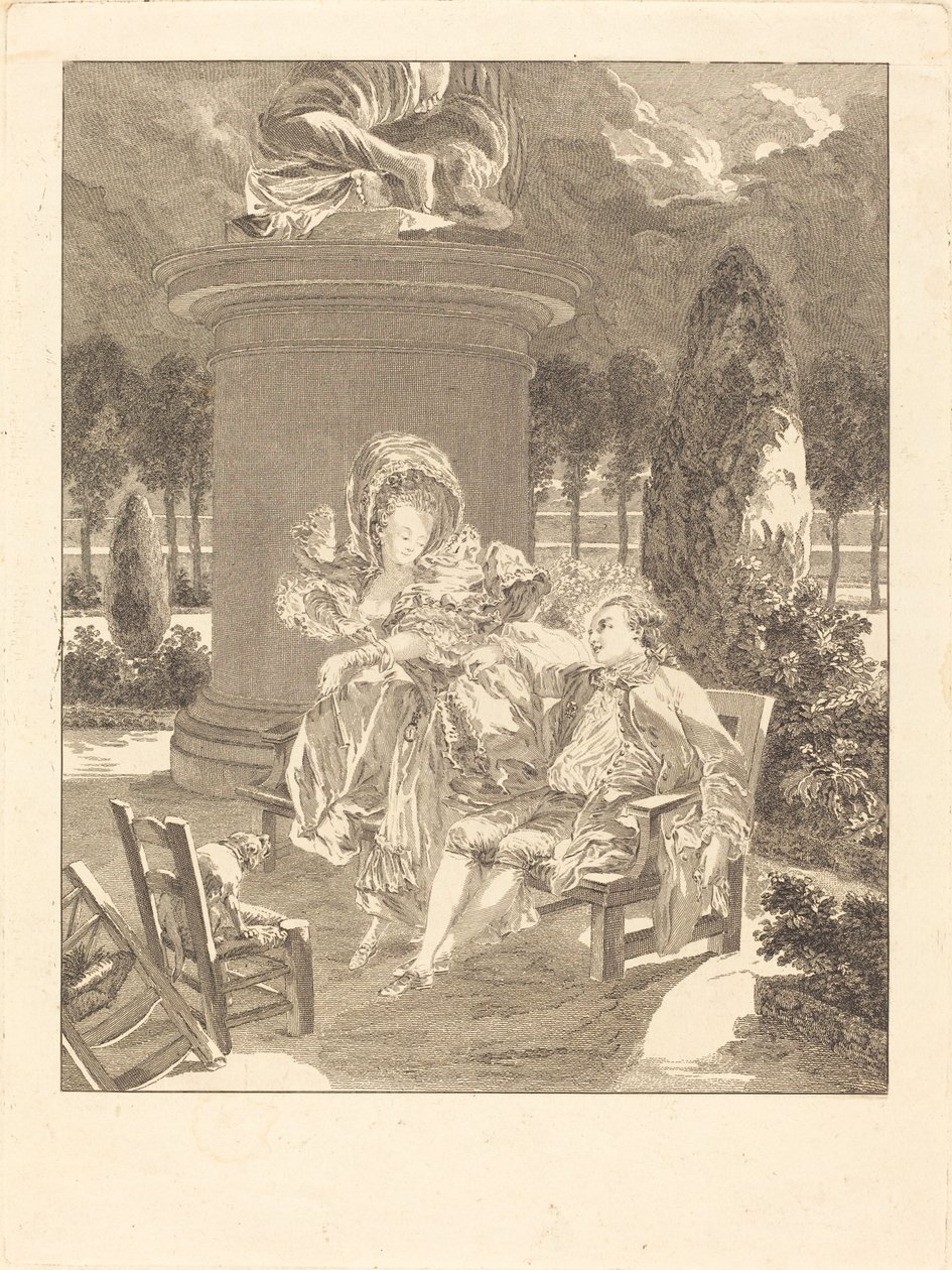 Der Abend der Thuileries von Jean Baptiste Blaise Simonet after Pierre Antoine Baudouin