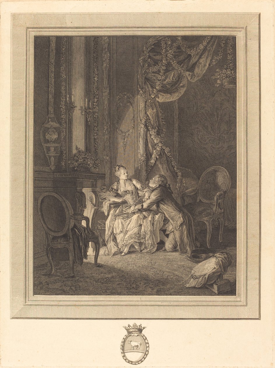 Die Gefahr des Tête-à-Tête von Jean Baptiste Blaise Simonet after Pierre Antoine Baudouin